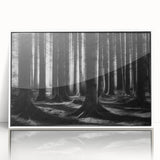 Framed wall art featuring a vibrant botanical design of various flowers and trees, showcased in a white frame with an acrylic front, perfect for enhancing home decor.
