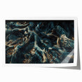 Botanical forest wall art print showcasing a vibrant array of flowers and trees, elegantly designed with rich colors, perfect for home decor enhancement.