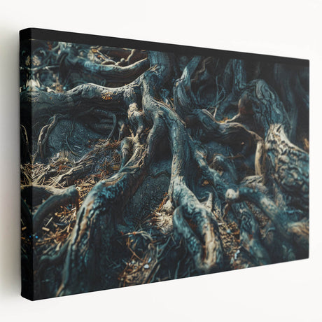 Botanical forest wall art featuring an intricate design of colorful flowers and trees on stretched canvas, enhancing any interior decor with a vibrant touch.