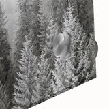 Close-up of a vibrant botanical forest wall art design featuring intricately detailed trees and lush foliage, printed on acrylic glass for a modern decor touch.