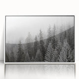 Framed wall art showcasing a botanical forest design with vibrant flowers and trees, set against a white background, perfect for home decor.