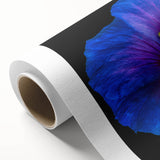 Vibrant botanical wall art featuring a colorful hibiscus design on rolled canvas, perfect for home decor, showcasing intricate floral details and rich hues.