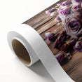 Lavender botanical wall art design on rolled canvas, showcasing delicate purple flowers with green foliage, perfect for adding a serene touch to home decor.