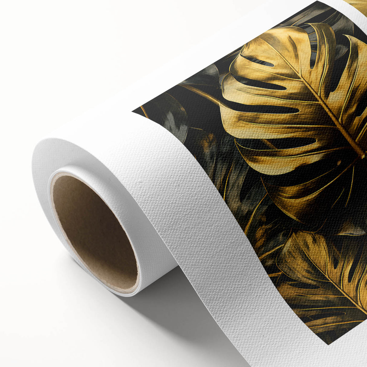 Vibrant botanical wall art print showcasing an intricate design of colorful flowers and leaves on rolled canvas, perfect for home decor and nature lovers.