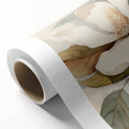 Botanical wall art canvas showcasing intricate floral and leaf designs in vibrant colors, perfect for home décor or nature-inspired interiors, rolled for easy display.