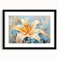 Black-framed wall art featuring a botanical lily design, showcasing vibrant colors and intricate details, perfect for enhancing modern home decor.