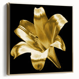 Framed wall art featuring a botanical lily design in silver and gold, showcasing elegant floral details. Perfect for home decor with a touch of luxury.