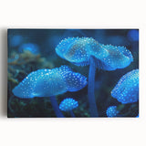 Vibrant botanical wall art design featuring marine plants in rich colors, presented in a stretched canvas format, ideal for home decoration and nature lovers.