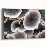 Framed wall art featuring a botanical marine plants design, showcasing vibrant colors and intricate details, with a sleek silver frame enhancing its elegance.
