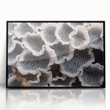 Framed wall art featuring a vibrant botanical marine plants design, showcasing intricate floral elements in shades of green and blue, perfect for coastal decor.