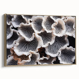 Framed wall art showcasing a botanical marine plants design with vibrant colors and gold accents, ideal for enhancing home decor with a touch of nature.