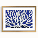 Elegant botanical wall art featuring a marine plants design in gold frame with matting, perfect for enhancing home decor with a touch of nature-inspired elegance.