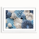 Framed botanical wall art featuring a vibrant marine plants design with white matting, perfect for adding a touch of nature to modern home decor.