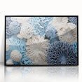 Framed botanical wall art featuring a marine plants design, showcasing vibrant colors and intricate details, perfect for home decor in a modern setting.