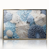 Framed wall art featuring a botanical marine plants design with vibrant colors and gold accents, perfect for enhancing home decor and adding a touch of nature.