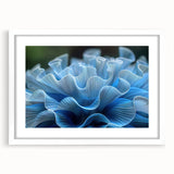 Botanical marine plants wall art design in a white frame with a mat, showcasing vibrant floral illustrations and detailed textures, perfect for home décor.