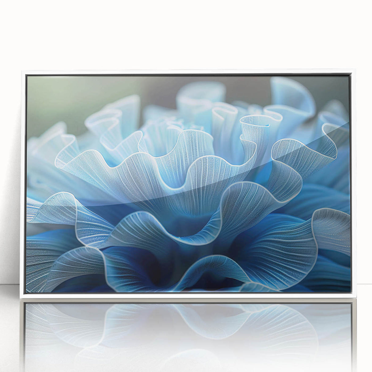 Framed wall art featuring a botanical design of marine plants in vibrant colors, displayed against a white background, ideal for coastal-themed decor.