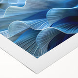 Botanical marine plants design on rolled canvas showcasing vibrant aquatic florals in blue and green tones, perfect for enhancing coastal decor.