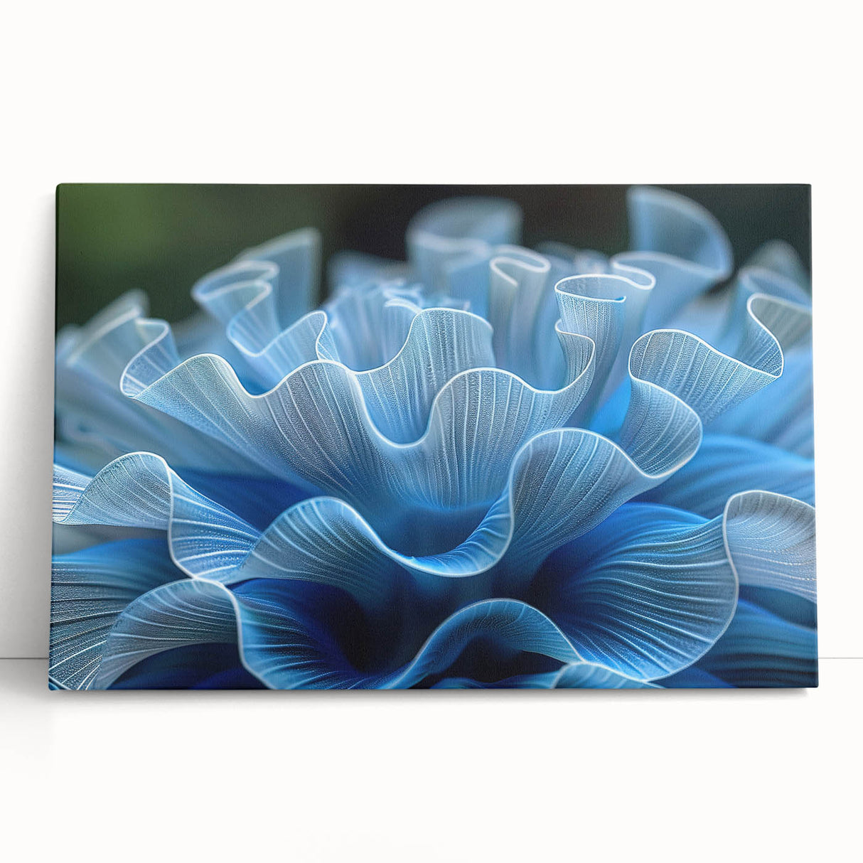 Stretched canvas wall art showcasing a vibrant botanical marine plants design with intricate floral details, perfect for enhancing coastal-themed decor.