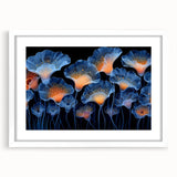 Botanical wall art featuring a collection of marine plants in a white frame with matting, showcasing intricate details and vibrant colors, perfect for home decor.