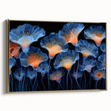 Framed wall art showcasing a botanical design of marine plants in vibrant colors, with a gold frame accentuating the intricate details, ideal for coastal-themed decor.