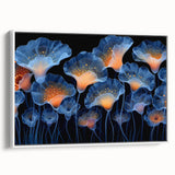 Framed canvas wall art showcasing a botanical marine plants design, featuring vibrant colors and intricate details, set against a white background for a modern aesthetic. Perfect for enhancing home decor with a touch of nature-inspired elegance.