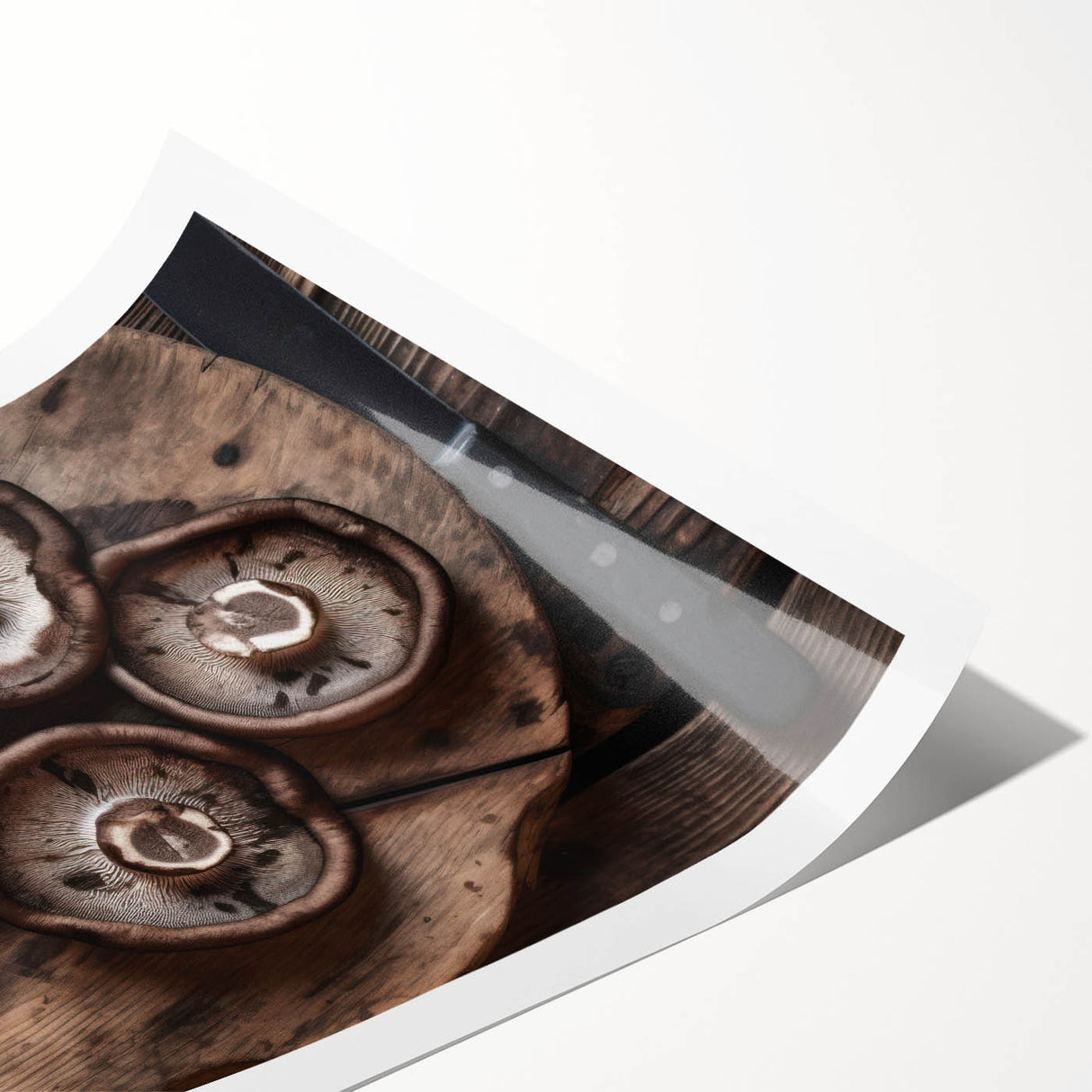 Botanical wall art print showcasing vibrant flowers and mushrooms in intricate detail, rolled for easy display and storage, perfect for nature-inspired decor.