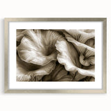 Botanical wall art collection showcasing vibrant flowers and mushrooms, framed with a silver mat, perfect for adding a touch of nature to home decor.