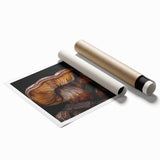 Botanical wall art print showcasing vibrant mushrooms and flowers in a colorful design, rolled and ready for framing, ideal for nature-inspired decor.