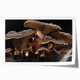 Botanical wall art print showcasing a vibrant collection of flowers and mushrooms, rolled for easy display. Ideal for nature-inspired home decor.