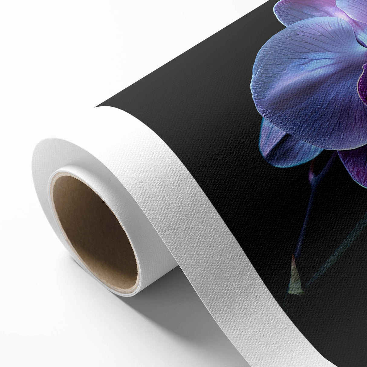 Botanical wall art featuring vibrant orchids in a stunning design on rolled canvas, ideal for home decor. The artwork showcases intricate floral details and vivid colors, perfect for adding elegance to any space.