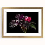 Framed botanical wall art featuring a delicate peony design with a gold mat, ideal for enhancing home decor with a touch of elegance and nature-inspired beauty.
