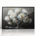 Framed wall art featuring a botanical peony design in vibrant pink and green hues, presented in a sleek black frame, perfect for enhancing modern home decor.