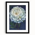 Black-framed wall art featuring a botanical peony design with intricate details and a matte finish, ideal for stylish home decor or floral-themed interiors.