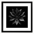 Framed botanical wall art featuring a vibrant poinsettia design with black matting, showcasing intricate floral details and elegant presentation, perfect for home decor.