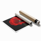 Vibrant botanical poppy wall art print showcasing a detailed floral design in rich colors, rolled for easy display and shipping in a protective tube. Perfect for home decor enthusiasts seeking nature-inspired artwork.