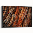 Framed wall art showcasing a botanical design of redwood trees, featuring rich green foliage and natural textures, presented in a sleek black frame for elegant decor.
