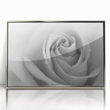 Framed wall art featuring a botanical rose design with vibrant colors in a sleek silver frame, perfect for adding elegance to home decor.