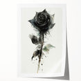 Botanical rose design wall art print showcasing intricate floral details with soft pink and green hues, elegantly rolled for easy framing and display.
