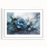 Botanical rose wall art collection featuring a white frame and mat, showcasing delicate floral designs in a contemporary style, ideal for home decor.