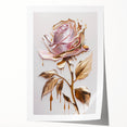 Botanical rose wall art print showcasing vibrant pink and green floral designs, rolled for easy shipping and display, perfect for home decor.