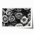 Botanical rose design wall art print showcasing vibrant pink and green hues, rolled and ready for framing, perfect for enhancing home decor aesthetics.