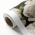 Rolled canvas showcasing a botanical rose design with vibrant pink and green hues, perfect for home decor. Ideal for floral art enthusiasts seeking elegance.