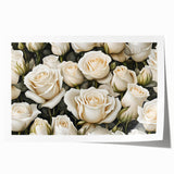 Botanical rose wall art print featuring intricate floral details in soft pink, green, and cream colors, ideal for home décor and nature-inspired themes.