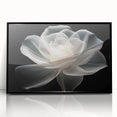 Framed wall art showcasing a botanical rose design in a black acrylic frame, highlighting vibrant colors and intricate details, perfect for home decor.