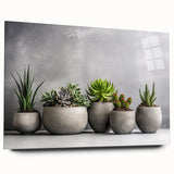 Acrylic wall art featuring a vibrant botanical design of colorful succulents, showcasing intricate details and textures, ideal for home decor enhancement.