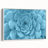 Framed wall art collection showcasing a vibrant botanical design of assorted succulents, featuring a white frame and side view display, ideal for home decor.