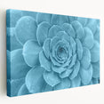 Stretched canvas wall art showcasing a vibrant botanical design with various succulents in shades of green and pink, ideal for home decor or gifting.