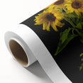 Vibrant rolled canvas showcasing a botanical sunflower design, featuring intricate details and rich colors, perfect for home decoration or art collection.