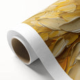 Vibrant rolled canvas artwork showcasing a detailed botanical sunflower design, perfect for home decor, emphasizing bright yellow petals and green leaves.